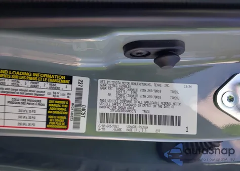 2025 Toyota Tundra Sr5 из США, поврежденный, VIN 5TFLA5AB5SX045372